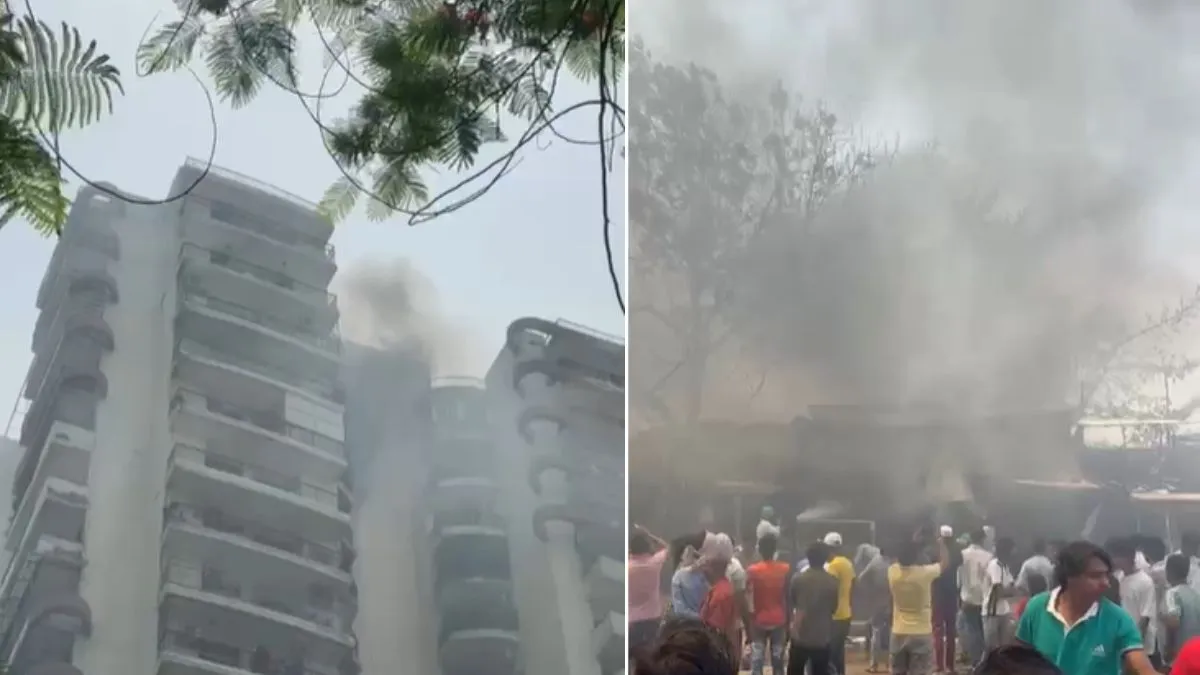 local market shop caught fire